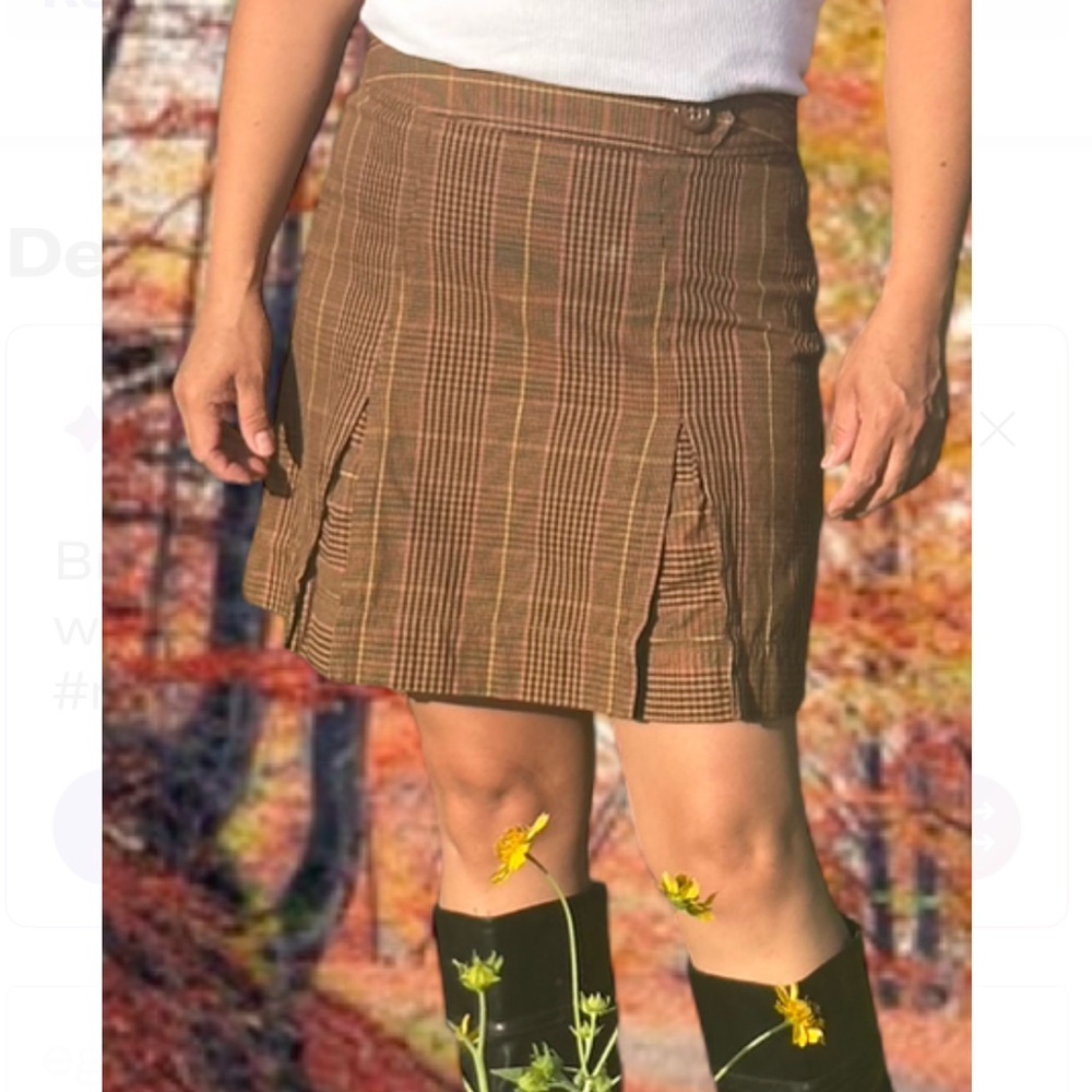 Vintage Plaid Pleated Mini Skirt | Size 6